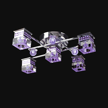 Люстра геометрия 1-8231-4+1-CR-LED Y G4