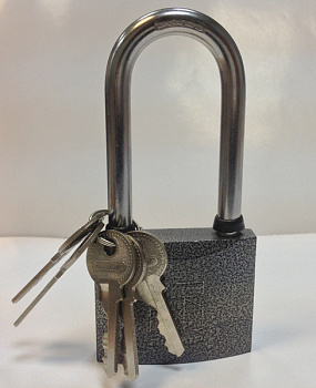 Замок навесной HG-375C-L/BC1Ч-375Д/длинная дужка 5ключей