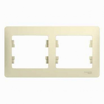 Рамка 2 постовая горизонтальная GLOSSA бежевая GSL000202