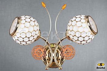 Светильник настенный 2573/2W E27 40W золото/коричневый