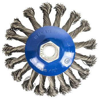 Щетка-крацовка крученная проволока, "тарелка" 115мм, присоеденительная гайка М14/45-2-811