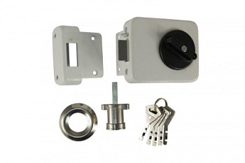 Замок накладной BASARA 3H-40 MWP/белый с автоматическим закрыванием