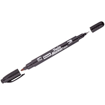 Маркер перманентный двухсторонний Luxor "150" синий, пулевидный, 0,7/1мм