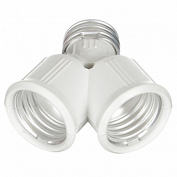 Переходник Е27-2хЕ27 белый/A7T27WEAY