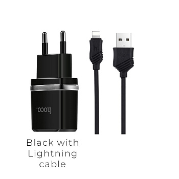 СЗУ Hoco C12+lightning USB черный