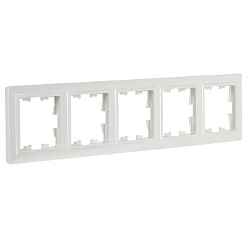 Рамка пятиместная BRITE белая РУ-5-БрБ