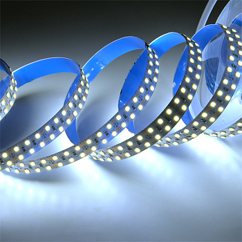 Лента двухрядная 2835 240LED/12V 19,2Вт 1м/холодный свет/6000К/General