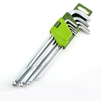 Набор шестигранных длинных ключей с шаром 9 шт (1.5-10мм)/562092