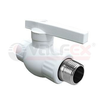 Кран шаровой комбинированный НР 25х3/4 (Valfex) БЕЛЫЙ 