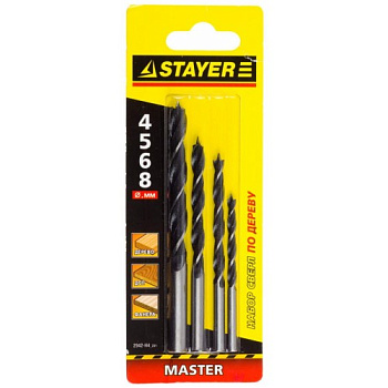 Набор сверел по дереву STAYER 4,5,6,8,10мм (5шт.)/ 2942-Н5                  