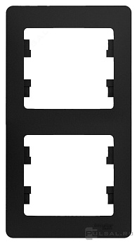 Рамка 2 постовая вертикальная GLOSSA антрацит  GSL000706