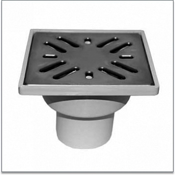Трап 50 мм вертикальный с нержавеющей  решеткой 10*10 см/60944