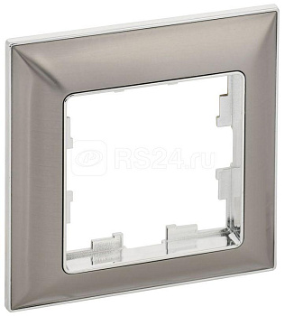 Рамка 1-м BRITE РУ-1-Бр хром/никель IEK