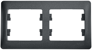 Рамка 2 постовая горизонтальная GLOSSA антрацит  GSL000702