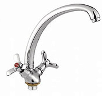 Смеситель кухня Ledem крест керамика L4212-2 