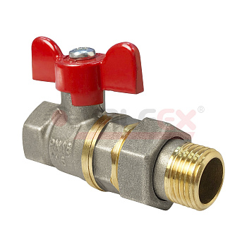 Кран шаровый для воды Valfex 1/2* В/Н бабочка  со сгоном