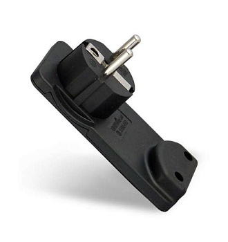 Вилка мебельная  "НЕВИДИМКА" с/заземлением черная