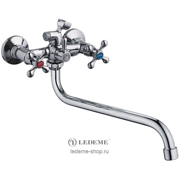 Смеситель LEDEME для ванны с длинным изливом, латунь, керамическая кран-букса /L2508