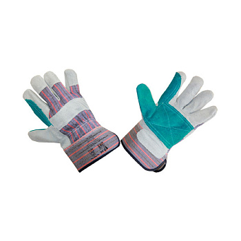 Перчатки спилковые комбинированные, усиленная ладонь, Докер 10,5