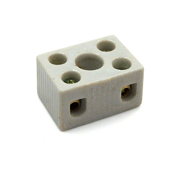Клемма керамическая винтовая 16 мм² 2 пары контактов с крепежным отверстием/REXANT