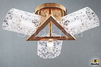 Светильник потолочный 61685/3 E14 40W белый/золото