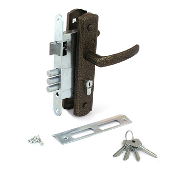 Замок врезной с ручками AVERS ЗВ4-1-8/бронза