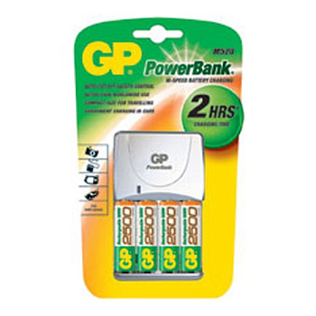 Зарядное устройство  GP PB520GS-U4 на 4 батарейки + 4 аккумулятора (NiMH 2xAA AAA+4AA2500)
