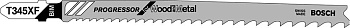 Пилка для лобзика универсальные BOSCH по дереву и стали T345 XF, 106 мм, быстрый рез, BiM