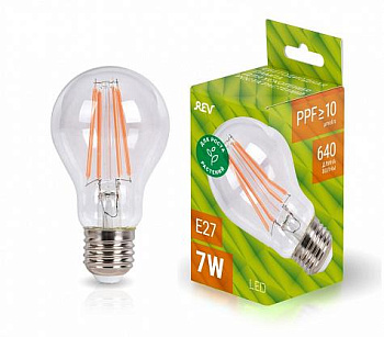 Лампа для растений А60 7Вт E27 2700К 504Лм/филамент/ REV***