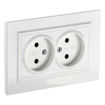 Розетка 2-я б/з белая 10А BRITE РС12-2-БрБ