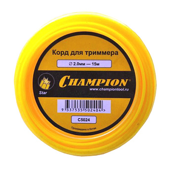 Леска для трим. CHAMPION 2,0мм*15м (звезда)