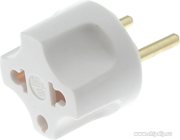 Переходник на вилку евро "Питер" 6А/белый/***