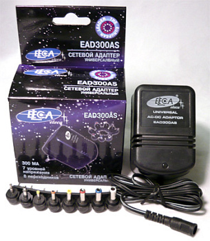 Адаптер питания  300mA универсальный 3-12v с набором разьемов