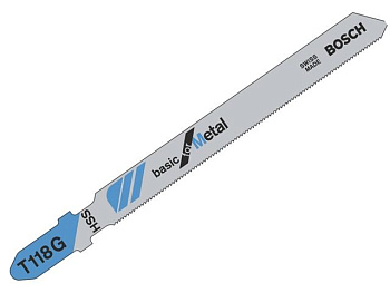 Пилка для лобзика по стали BOSCH T118 G, 67 мм, чистый рез, HSS