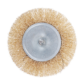 Щетка металлическая со шпилькой для дрели 100мм, плоская/74450