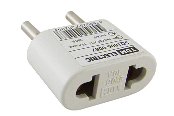 Переходник  на  евровилку на плоскую 10А белая/SQ1806-0087