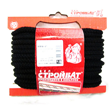 Шнур капроновый с сердечником 3мм черный (50м.)