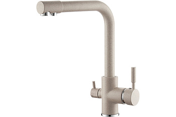 Смеситель LEDEME для кухни бежевый  с выходом для питьевой воды L4055K-3  35катридж