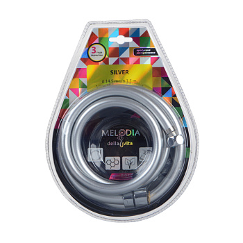 Шланг для душа MELODIA SILVER 1/2*1/2 конус ПВХ L150см серебро MKP34434BL