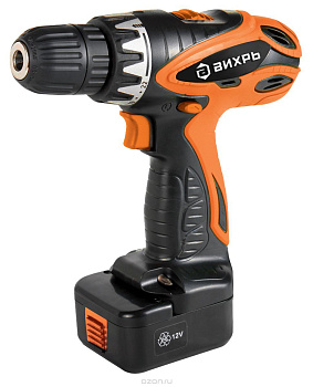 Дрель-шуруповерт аккумуляторная ДА-12-2к ВИХРЬ 12В-1,5 А*ч, 20Нм,10мм.*