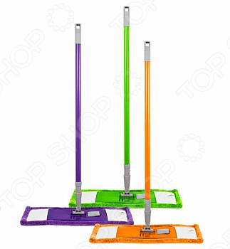 Швабра "Флэт" телескопическая ручка, сменная насадка микрофибра