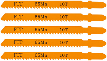 Полотна для э/лобзика по дереву, европ.хвостовик, усиленная сталь 65 Мп, 5 шт., 10 ТPI/41106