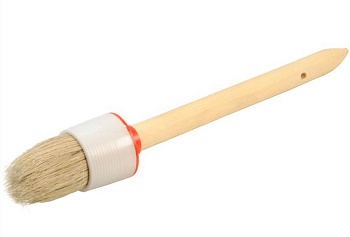 Кисть круглая 20 мм, натуральная щетина (топс 50%), деревянная ручка Стандарт/0100026