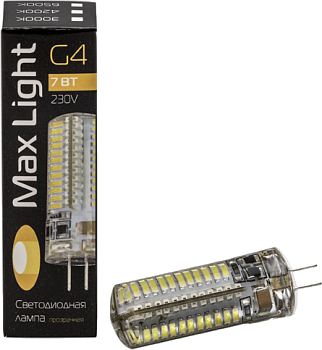 Лампа LED G4 7Вт/220В/4200К/холодный цвет/силикон/MaxLight ***