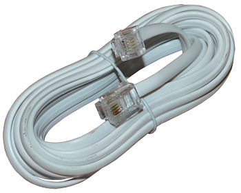 Удлинитель телефонный 5 м белый