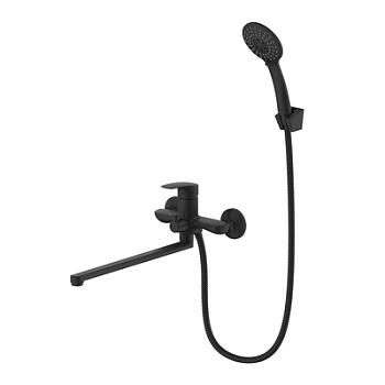 Смеситель для ванны с длинным изгибом RORA черный Milardo RORBL00M10