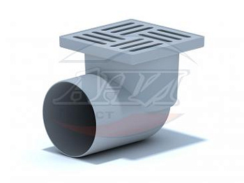 Трап Ани горизонтальный с выпуском 110 мм c решеткой из пластика 15 х15 см
