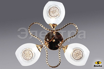 Светильник потолочный 61096/3 E14 40W золото/белый