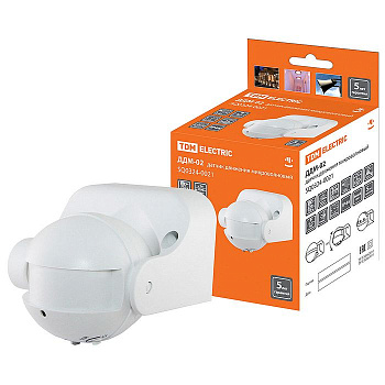 Датчик движения микроволновый ДДМ-02 1200Вт белый 180°/1-8м/IP44/TDM