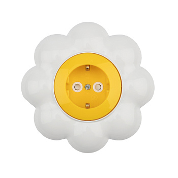 Розетка  KRANZ HAPPY Ромашка с/у/ с/з, с/ш  желтая-белая